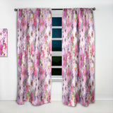 Designart 'Watercolor Pianted Pink and Purple Flowers' Floral Curtain Panel