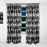 Designart 'Hand Painted Black Circles on White' Modern & Contemporary Curtain Panel