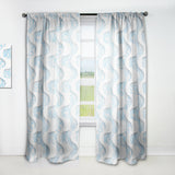 Designart 'White and Blue 3D Waves' Modern & Contemporary Curtain Panel