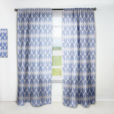 Designart 'Retro Blue Waves' Mid-Century Modern Curtain Panel