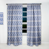 Designart 'Retro Blue Waves' Mid-Century Modern Curtain Panel