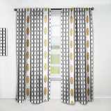 Designart 'Retro Geometrical Abstract Minimal Pattern VII' Mid-Century Modern Curtain Panel
