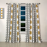 Designart 'Retro Geometrical Abstract Minimal Pattern VII' Mid-Century Modern Curtain Panel