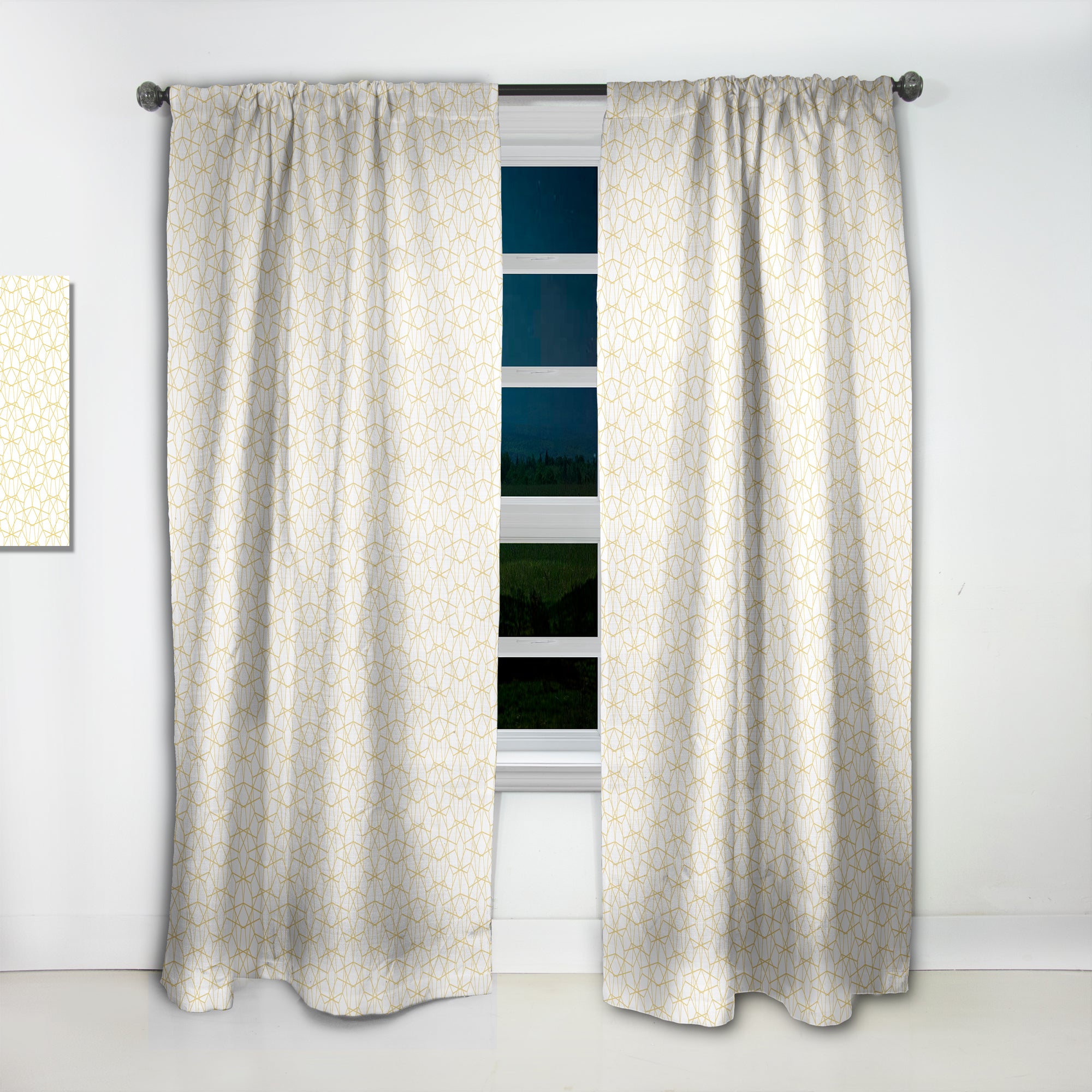 Designart 'Abstract Geometrical ' Mid-Century Modern Curtain Panel