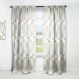 Designart 'Retro Curved Minimal Geometric Ornament I' Mid-Century Modern Curtain Panel