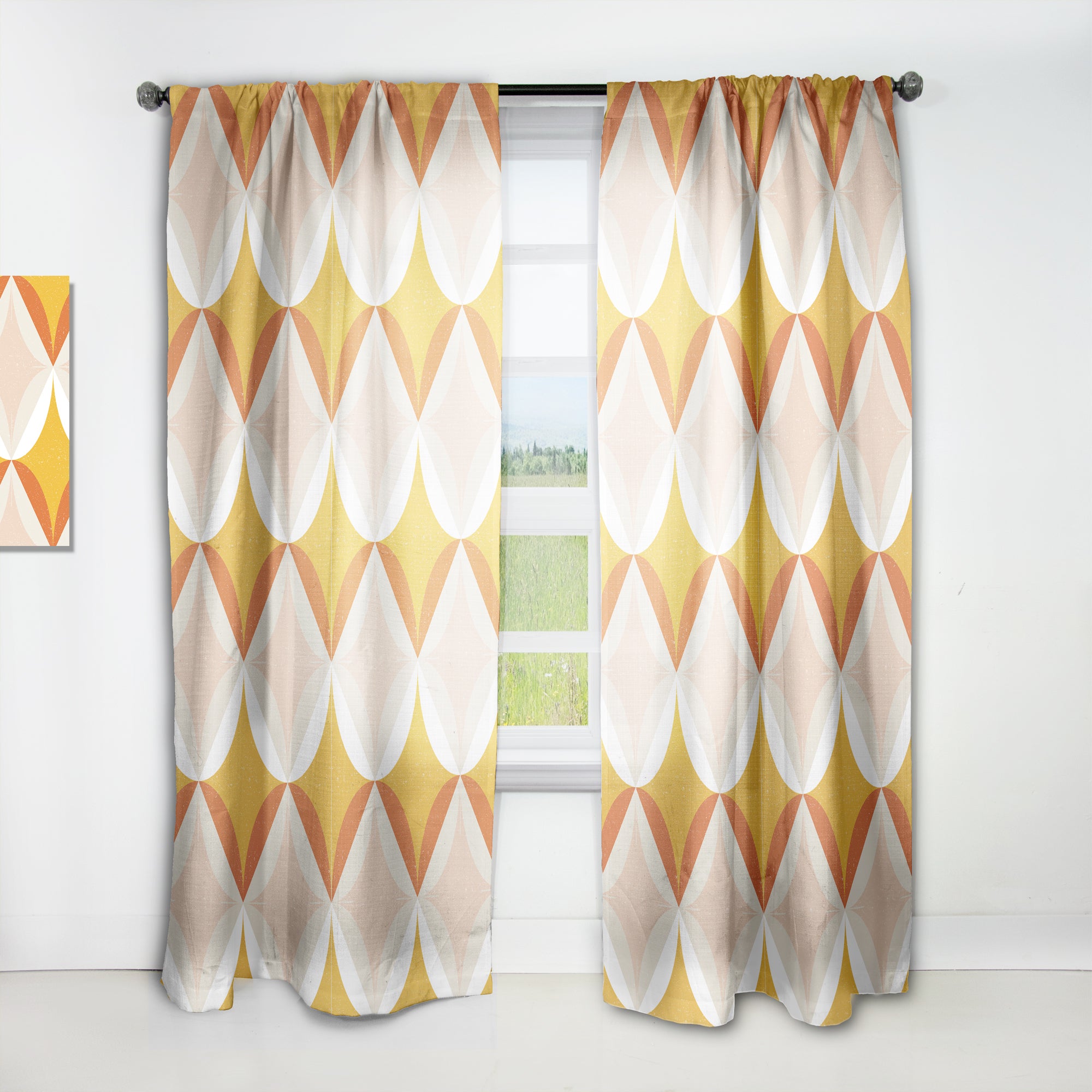Designart 'Retro Abstract Design XII' Mid-Century Modern Curtain Panel