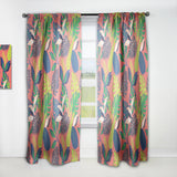 Designart 'Retro Tropical Leaves I' Mid-Century Modern Curtain Panel