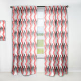 Designart 'Retro Geometrical Abstract Minimal Pattern VIII' Mid-Century Modern Curtain Panel