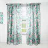 Designart 'Spring floral pattern in soft pastel colors' Mid-Century Modern Curtain Panel