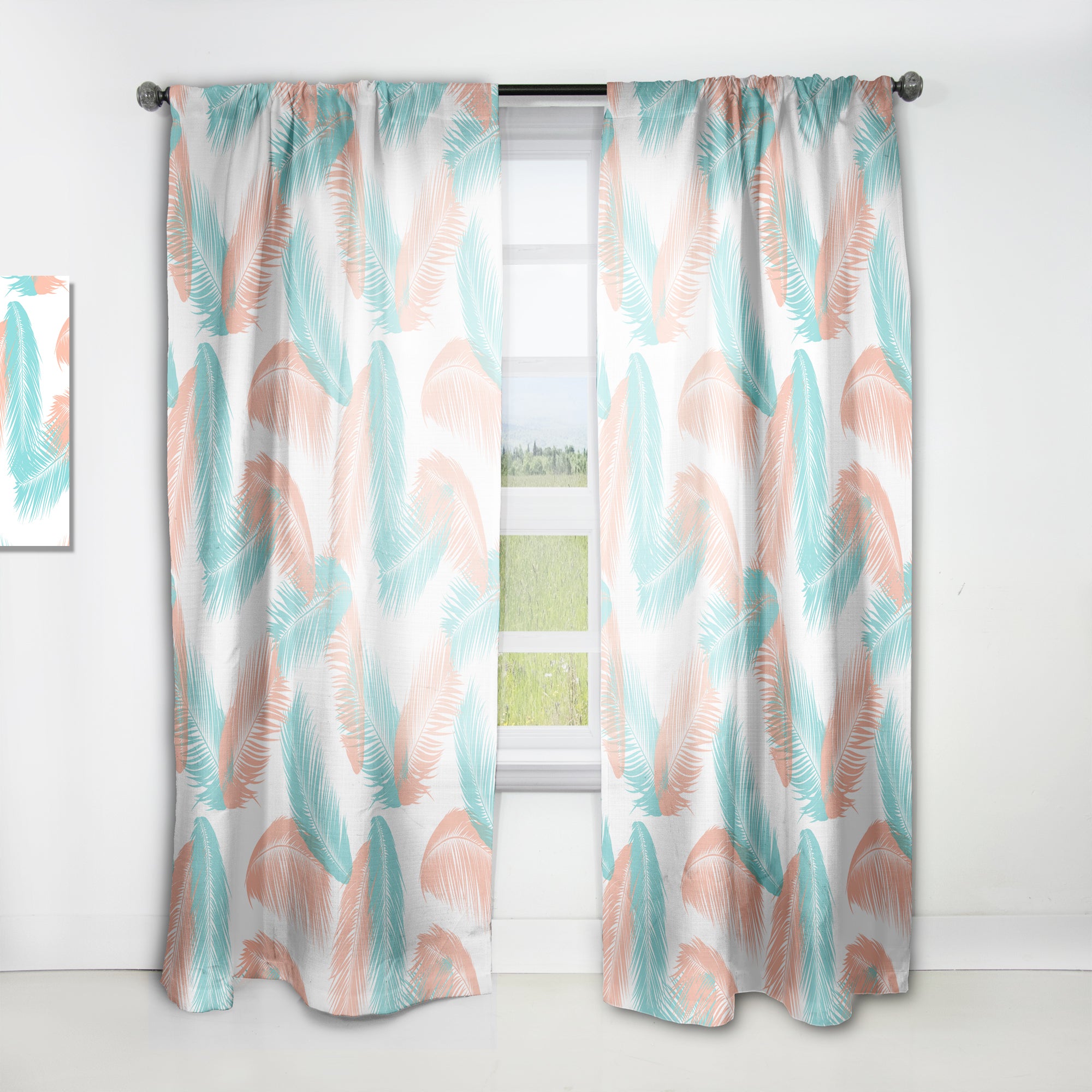 Designart 'Retro Tropical Foliage II' Mid-Century Modern Curtain Panel