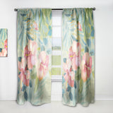 Designart 'Hibiscus Garden III' Traditional Curtain Panel
