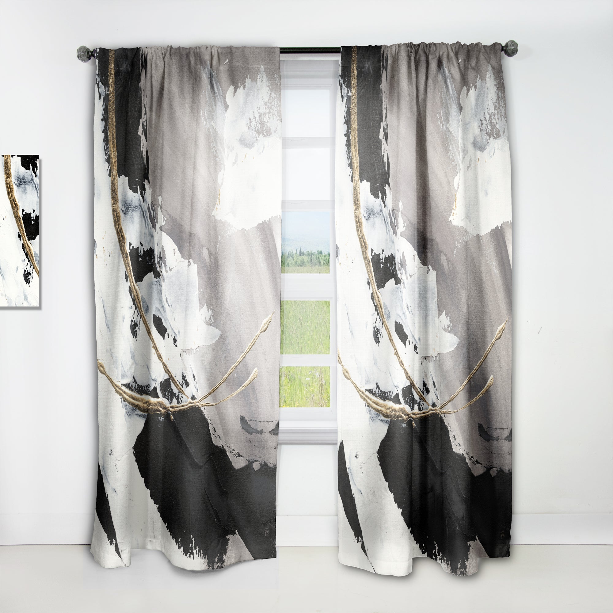 Designart 'Glam Painted Arcs II' Modern Curtain Panel
