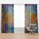 Designart 'Fractal Flowing Colors' Contemporary Curtain Panel