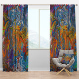 Designart 'Fractal Flowing Colors' Contemporary Curtain Panel