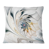 White Stained Glass Floral Art - Floral Throw Pillow