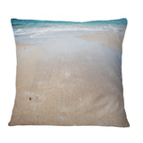 Crystal Clear Sea Waves on Beach - Modern Beach Throw Pillow