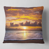 Layers of Yellow Clouds at Sunset - Seascape Throw Pillow