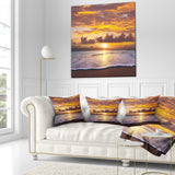 Layers of Yellow Clouds at Sunset - Seascape Throw Pillow