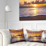 Layers of Yellow Clouds at Sunset - Seascape Throw Pillow