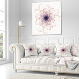 Perfect Glowing Fractal Flower in Purple - Floral Throw Pillow
