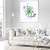 Fascinating Green Purple Fractal Flower - Floral Throw Pillow