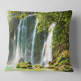 Detian Waterfall in Vietnam - Landscape Printed Throw Pillow