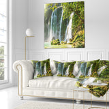 Detian Waterfall in Vietnam - Landscape Printed Throw Pillow