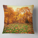 Beautiful Autumn with Green Grass - Landscape Printed Throw Pillow