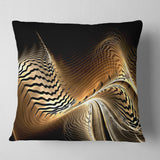 Brown Black Abstract Fractal Design - Abstract Throw Pillow