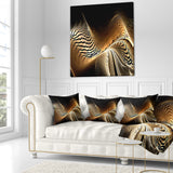 Brown Black Abstract Fractal Design - Abstract Throw Pillow