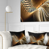 Brown Black Abstract Fractal Design - Abstract Throw Pillow