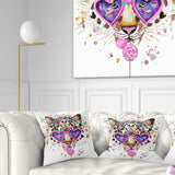 Funny Leopard with Heart Glasses - Animal Throw Pillow