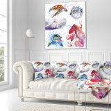 Amazing undersea Life Collage - Contemporary Animal Throw Pillow