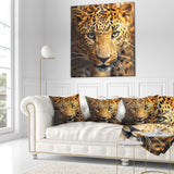 Leopard Face Close Up - Abstract Throw Pillow