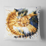 Cute Kitten Graphical Illustration - Animal Throw Pillow