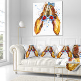 Funny Brown Dog with Glasses - Animal Throw Pillow