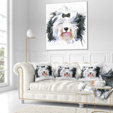 Funny Dog Head Black White - Animal Throw Pillow