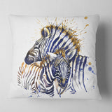 Zebra Watercolor Rightwards - Animal Throw Pillow