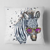 Funny Zebra Watercolor - Animal Throw Pillow