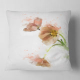 Cute Tulips Illustration Watercolor - Floral Throw Pillow