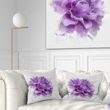 Purple Rose Watercolor Illustration - Floral Throw Pillow