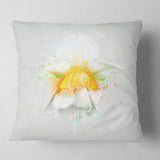 White Narcissus Flower Watercolor - Floral Throw Pillow