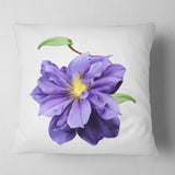 Purple Watercolor Summer Flower - Floral Throw Pillow