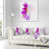 Purple Watercolor Gerbera Illustration - Floral Throw Pillow