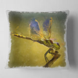 Dragon Fly Watercolor Illustration - Animal Throw Pillow