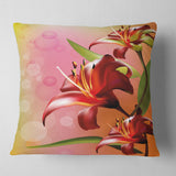 Beautiful Vector Flower on Pink - Flowers Throw Pillowwork