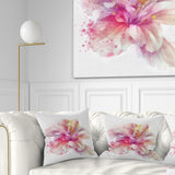 Beautiful Pink Flower Watercolor - Floral Throw Pillow