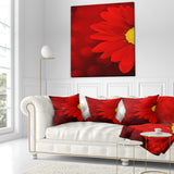 Red Flower with Lit up Background - Floral Throw Pillow