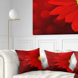 Red Flower with Lit up Background - Floral Throw Pillow