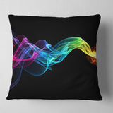 Abstract Ribbon Waves on Black - Abstract Throw Pillow
